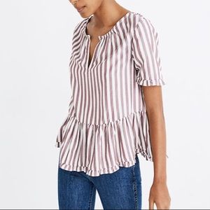 Madewell Stanza Ruffle-Hem in Stripe